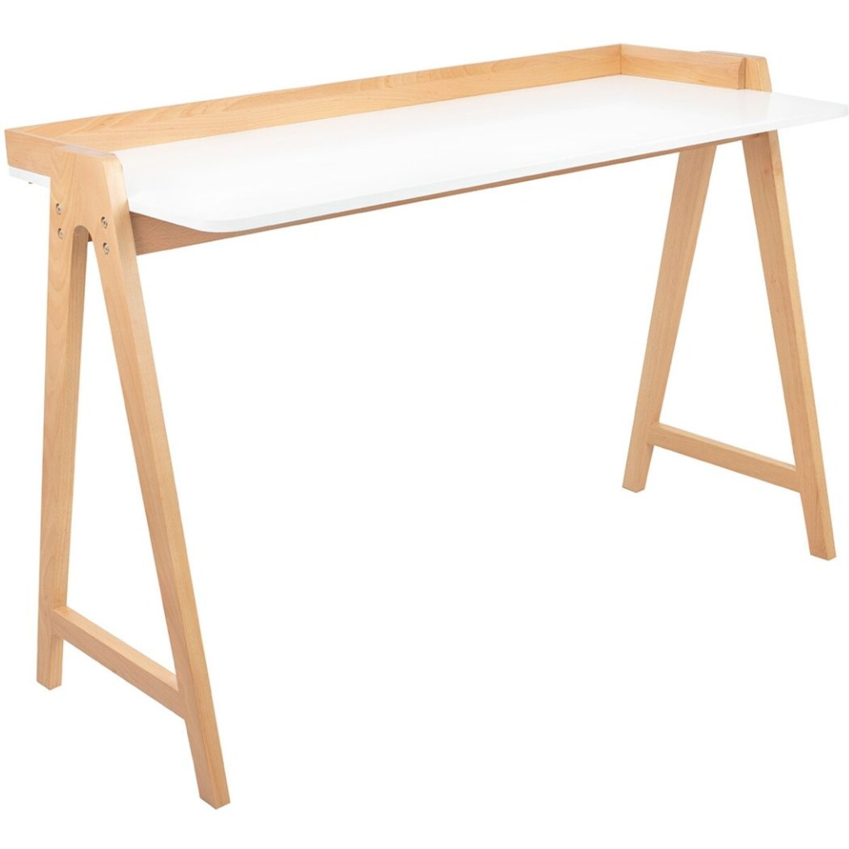 Biurko Compas KH010100934 King Home drewno bukowe białe