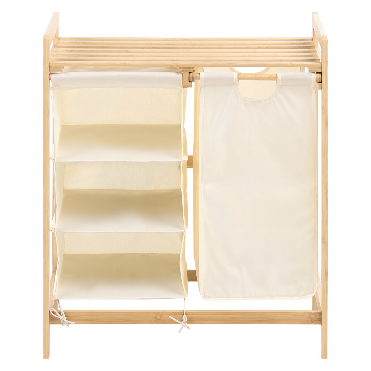 Kosz na pranie TOROTAL Bambus Jasny brąz/ biały 120 L