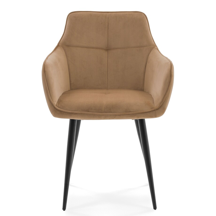 Krzesło tapicerowane welurowe QUATTRO velvet aksamit beżowe