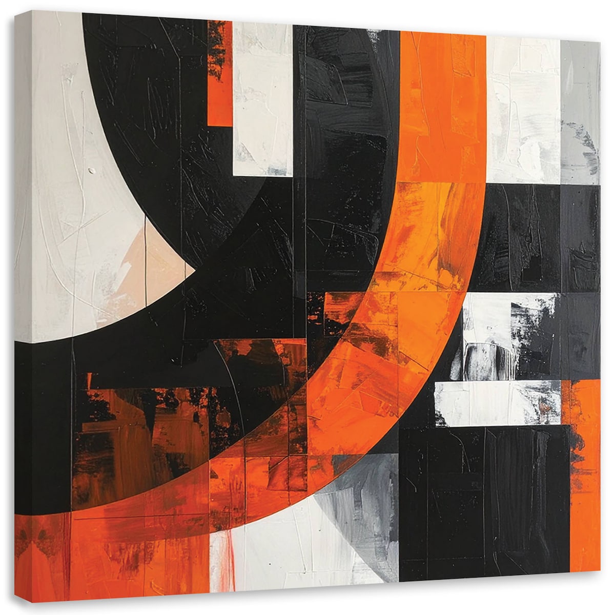 Obraz do salonu pokoju biura, Abstrakcja kształty czarno pomarańczowy