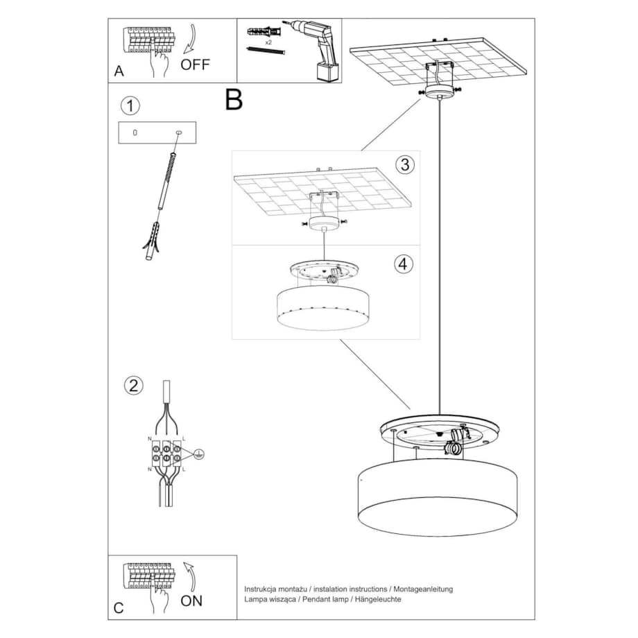 Lampa wisząca ARENA 35 biała