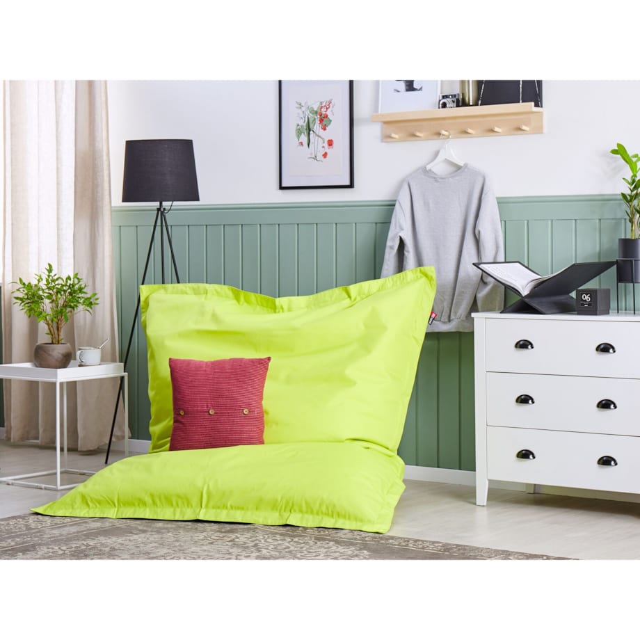 Pufa worek 140 x 180 cm zielony FUZZY