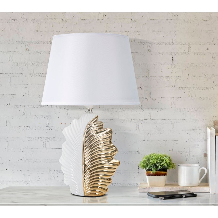 Lampa stołowa z podstawą w kształcie liścia, 30 x 47,5 cm