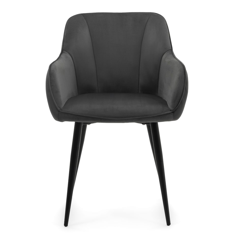 Krzesło tapicerowane welurowe LAGO velvet aksamit szare