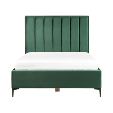Zestaw mebli do sypialni welurowy 140 x 200 cm zielony SEZANNE