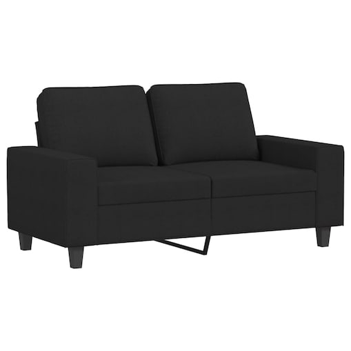 vidaXL Sofa 2-osobowa, czarna, 120 cm, tapicerowana tkaniną