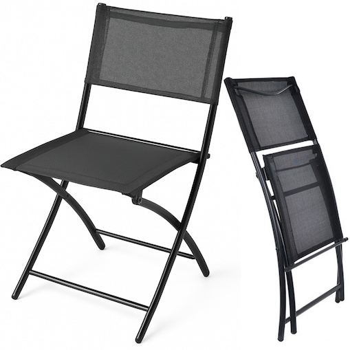 Krzesło balkonowe składane CZARNE ogrodowe