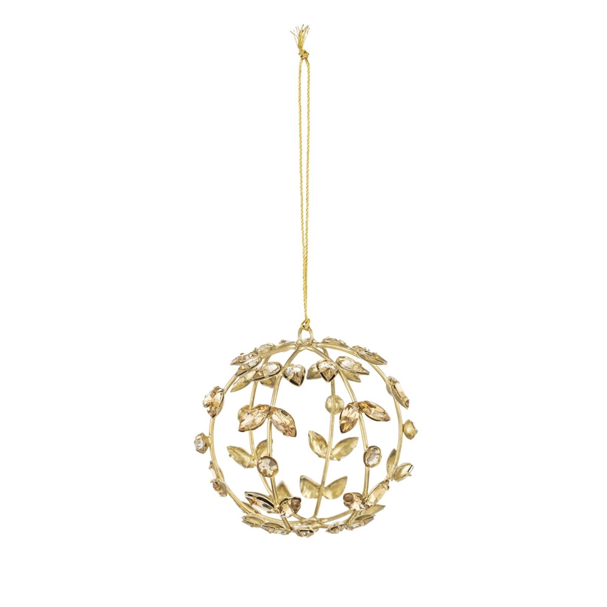 Ozdoba - zawieszka 2 szt. złota kula 9x9x9 cm ażurowa