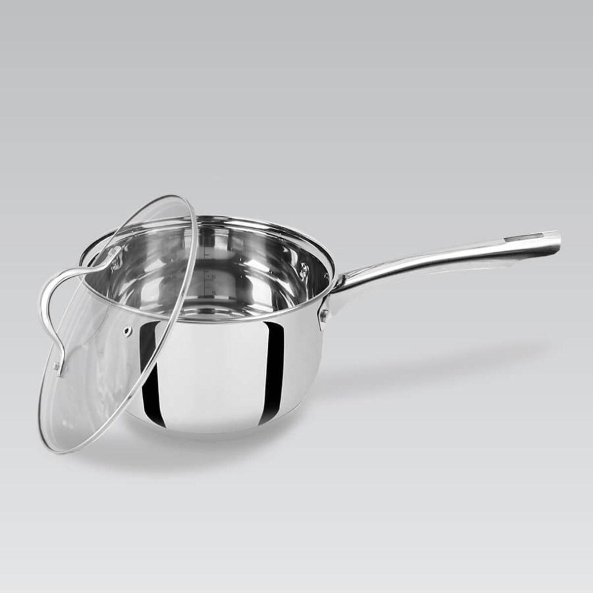 Rondel stalowy z pokrywką na indukcję gaz 16cm 1.8L MAESTRO