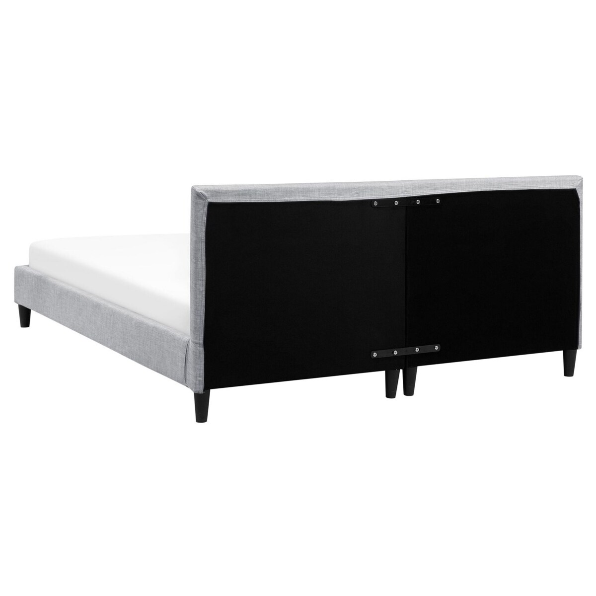 Łóżko tapicerowane LED 160 x 200 cm szare FITOU