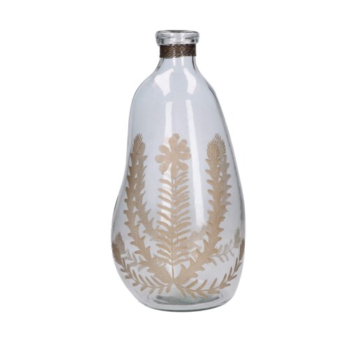 Szklany wazon z roślinnym wzorem Giardinodivetro - Przezroczysty, M