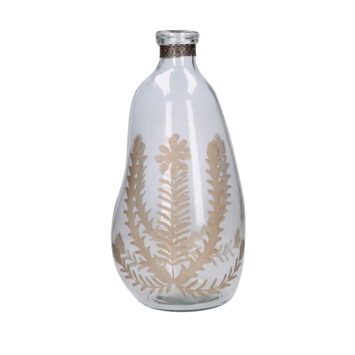 Szklany wazon z roślinnym wzorem Giardinodivetro - Przezroczysty, M