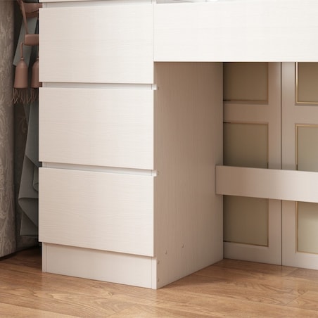 Toaletka z lustrem z szufladami biała do makijażu glamour nowoczesna loft