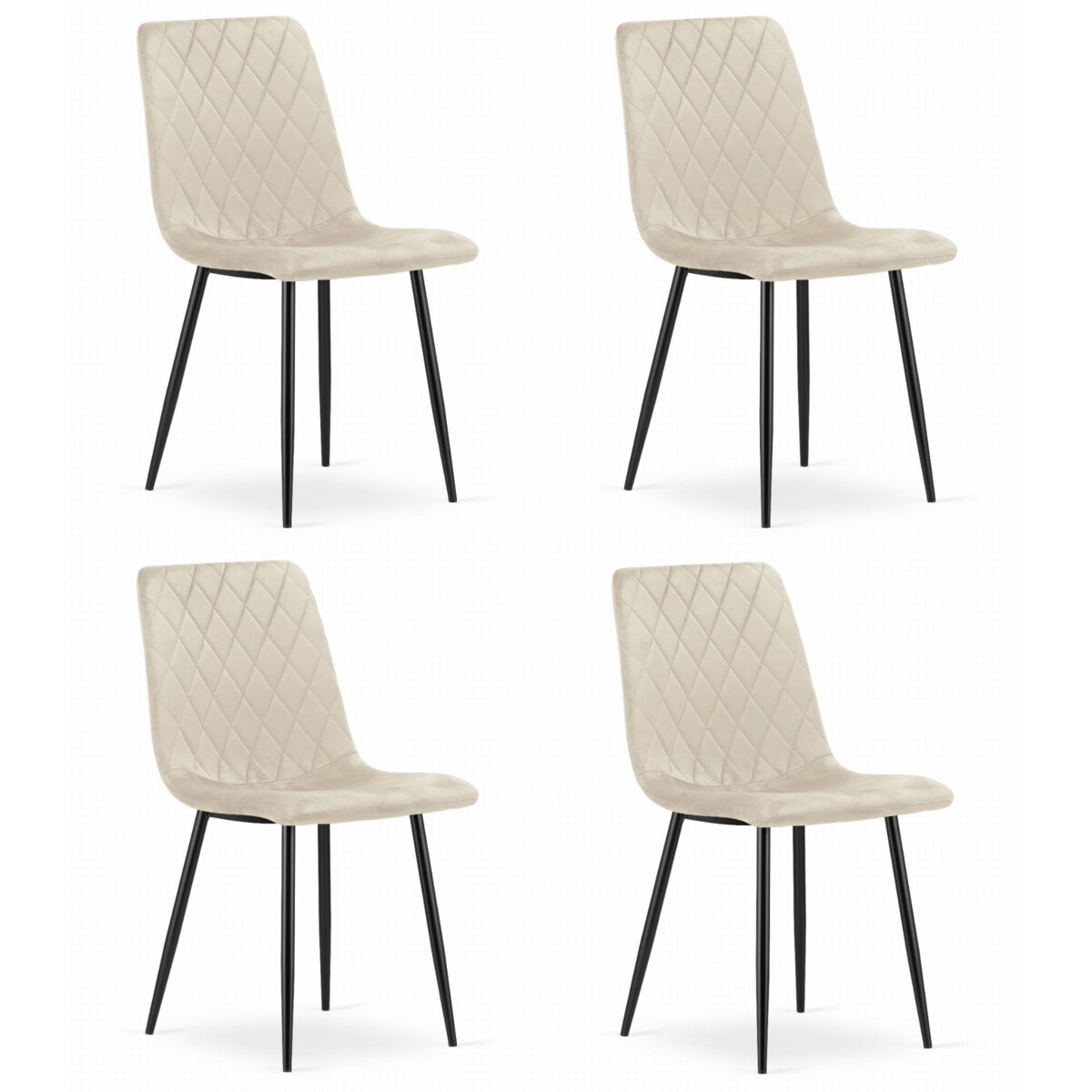 Krzesło Do Jadalni Kuchni Salonu Turin - Beż Aksamit X 4