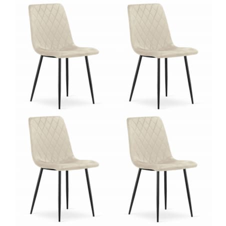 Krzesło Do Jadalni Kuchni Salonu Turin - Beż Aksamit X 4