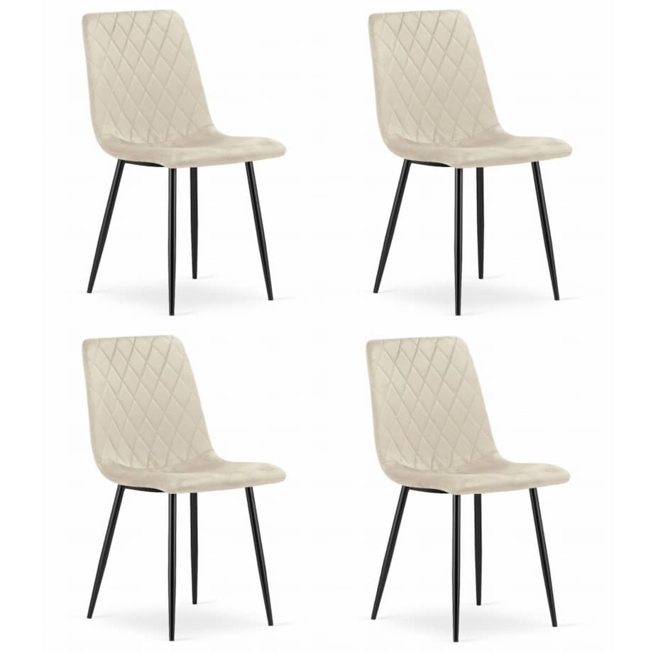 Krzesło Do Jadalni Kuchni Salonu Turin - Beż Aksamit X 4