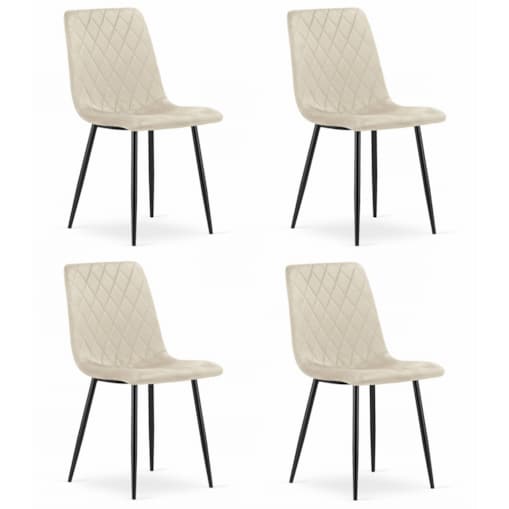 Krzesło Do Jadalni Kuchni Salonu Turin - Beż Aksamit X 4