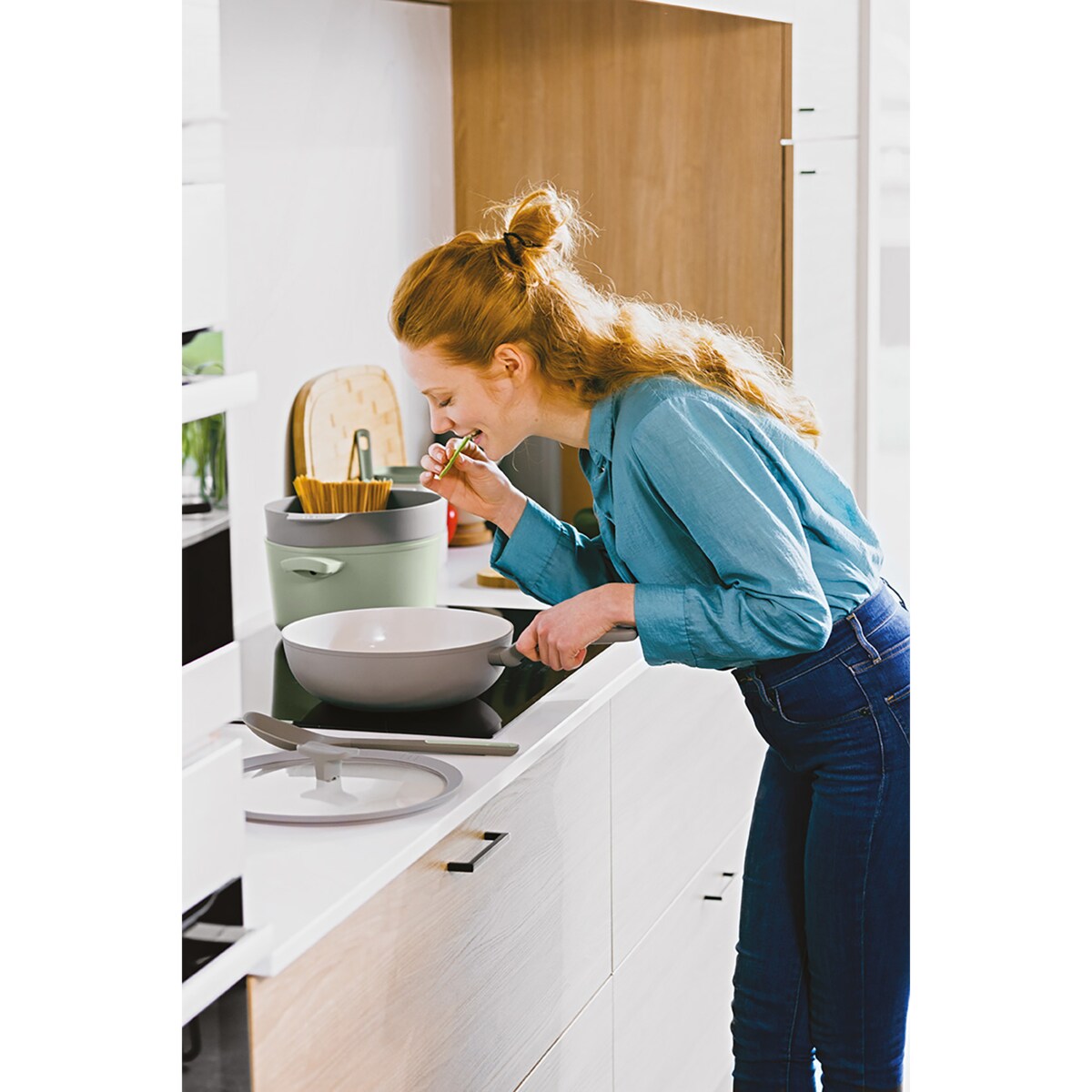 Patelnia wok z pokrywą Balance Eco Grey 28 cm, 4,2 L