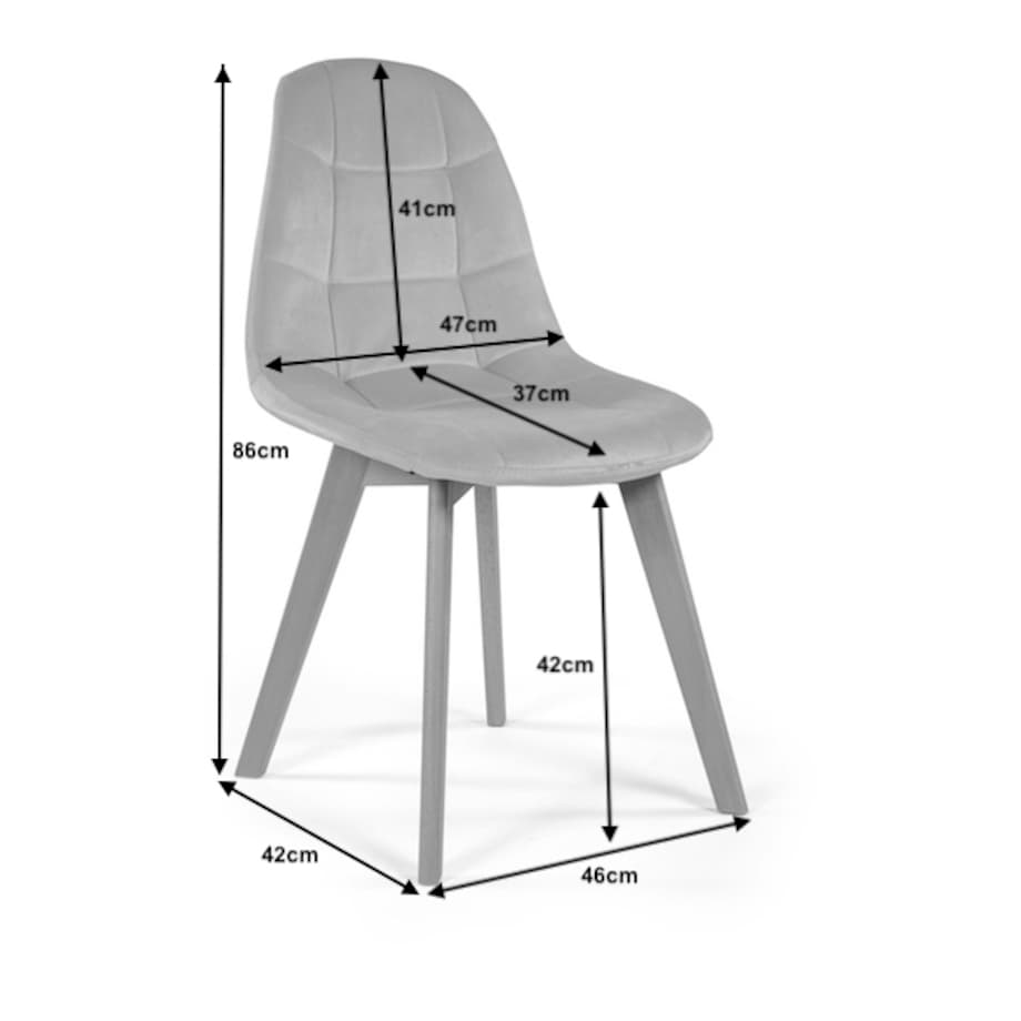 Krzesło tapicerowane skandynawskie welur VEGAS różowy