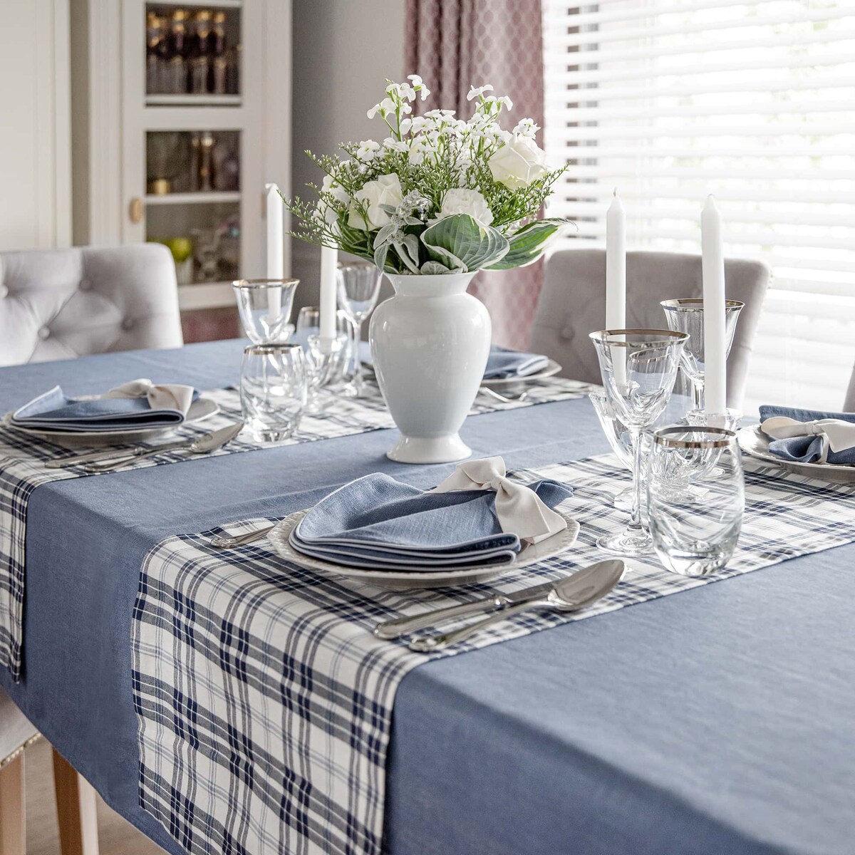 Serwetki lniane Royal Blue - 4 sztuki