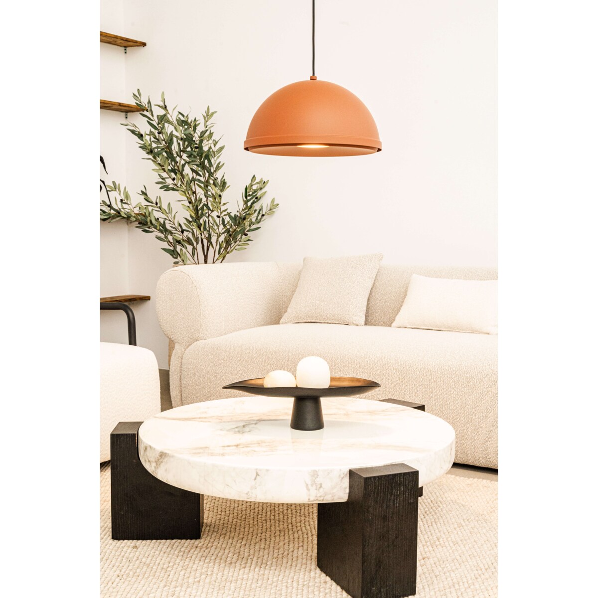 Lampa wisząca aluminiowa Zorania ceglasty brąz Monnarita