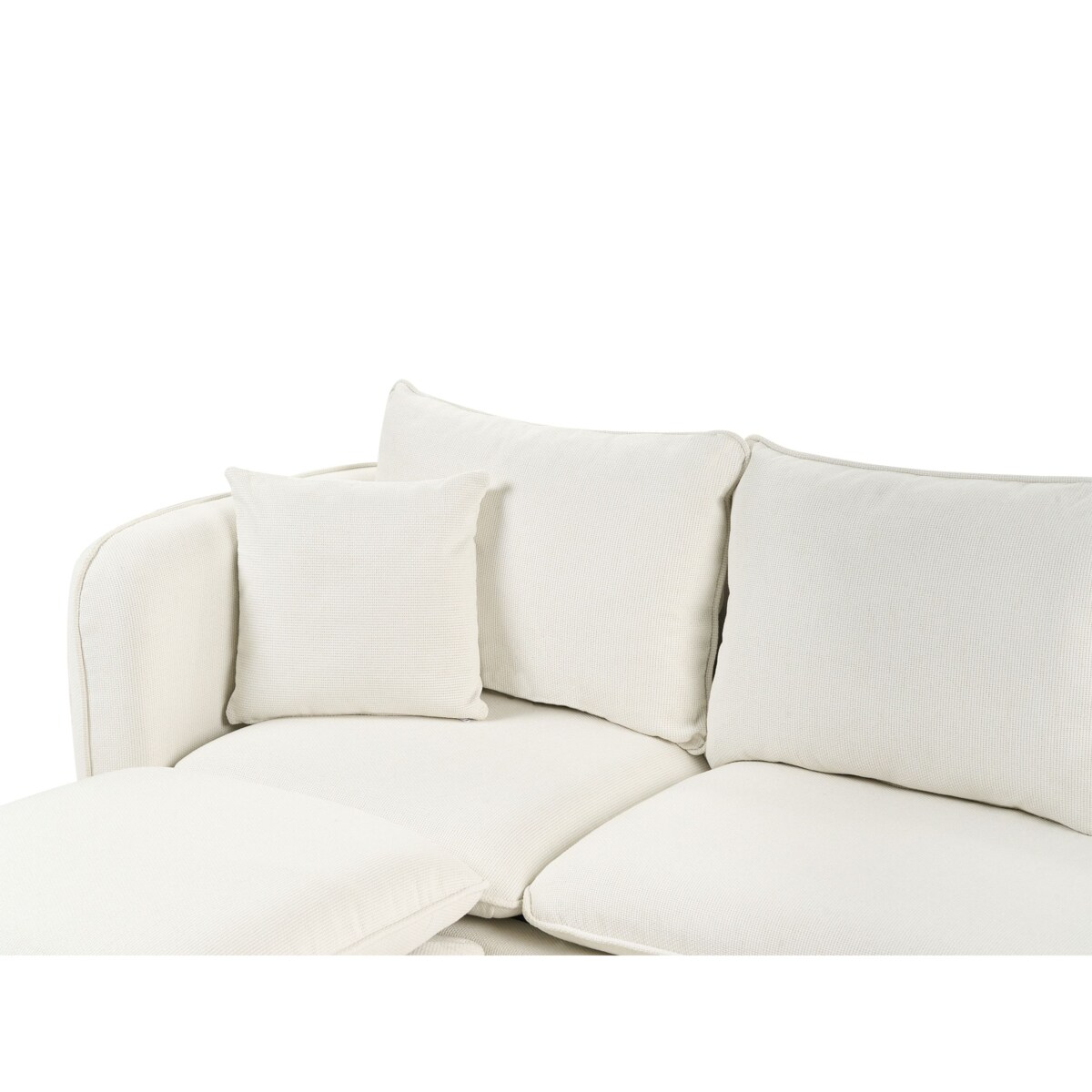 Sofa DALVIK Biały z otomaną dla 3 osób