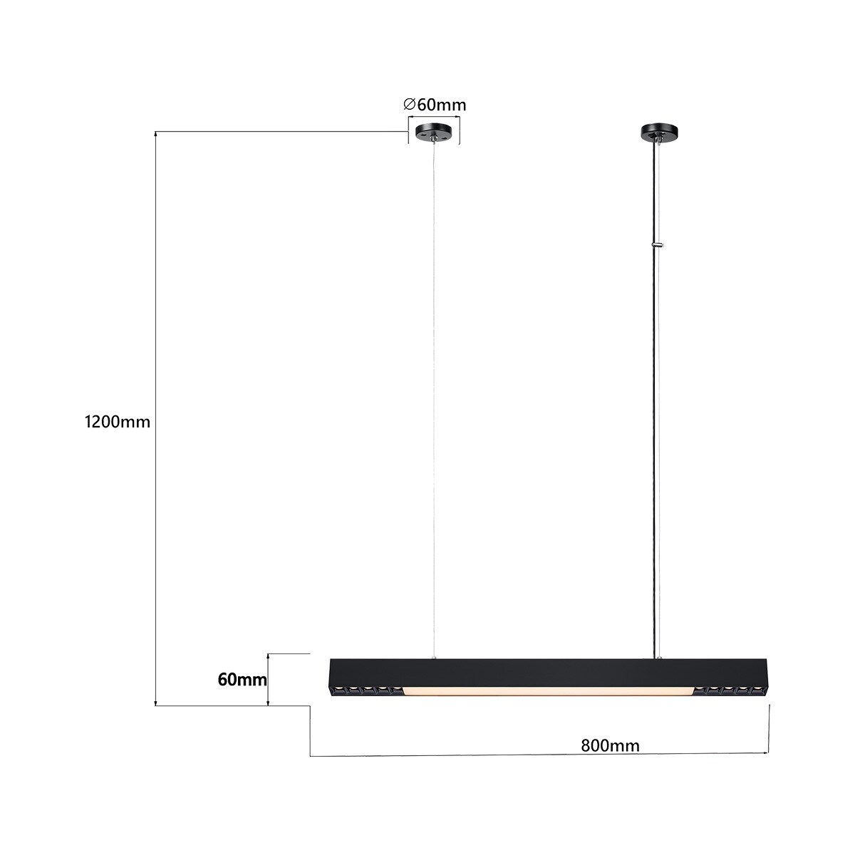 Lampa sufitowa wisząca Light Prestige Cali czarny LED 2700K-6500K (SMART) 1 szt.