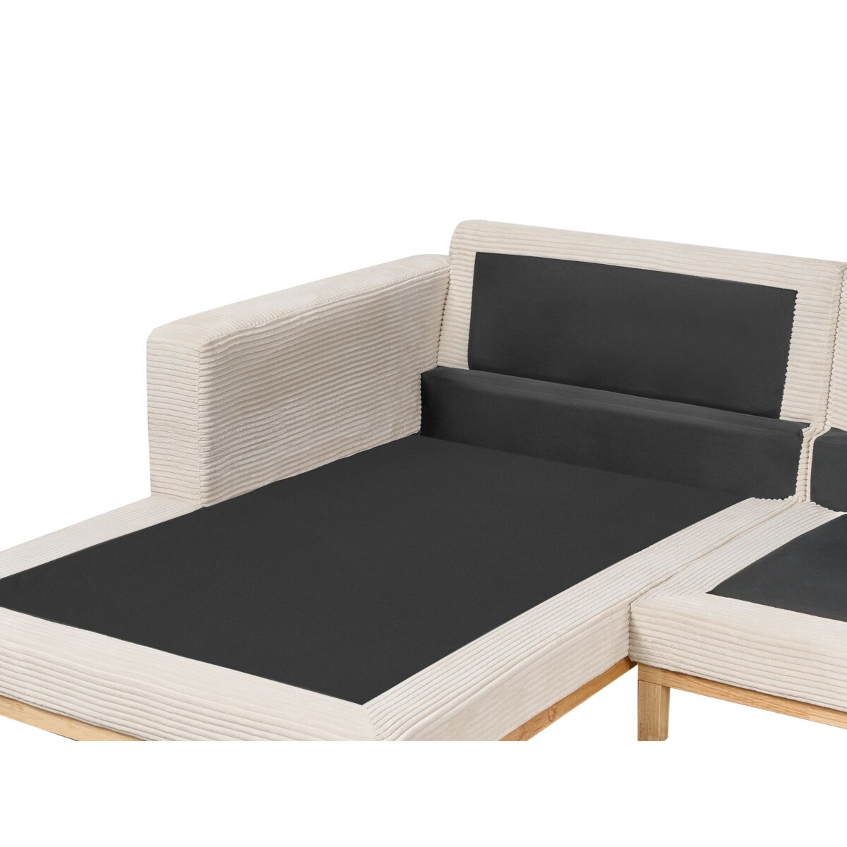 Sofa narożna prawostronna SIGGARD Jasnobeżowy Sztruks