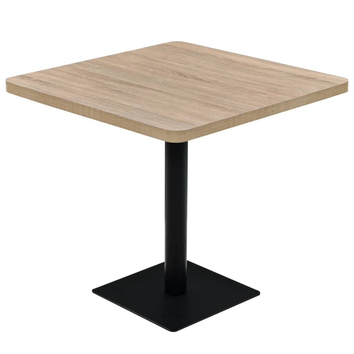 vidaXL Stolik bistro z MDF na stalowej podstawie, 80x80x75 cm, dębowy