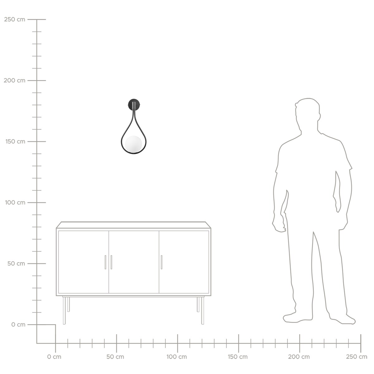 Lampa ścienna AUROUE Czarny Metal