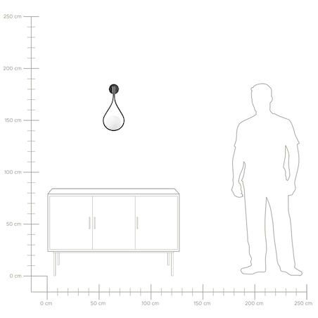 Lampa ścienna AUROUE Czarny Metal