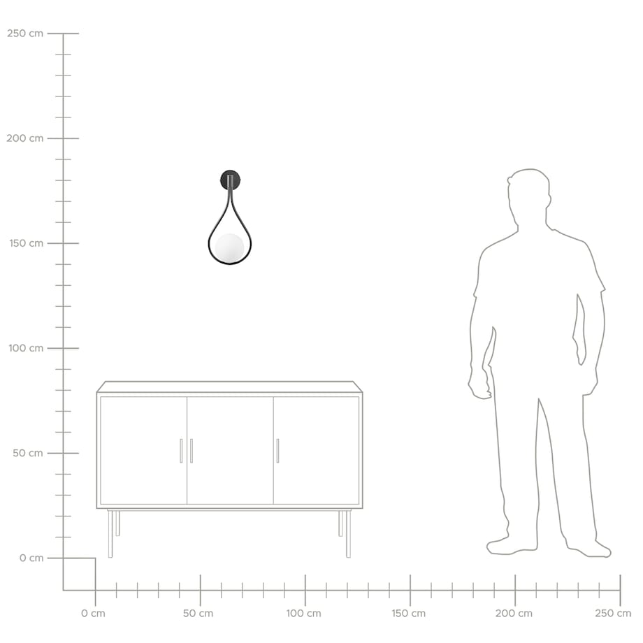 Lampa ścienna AUROUE Czarny Metal
