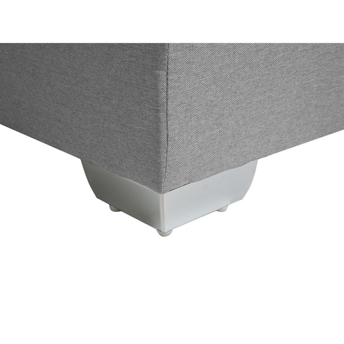 Łóżko kontynentalne tapicerowane 160 x 200 cm szare CONSUL