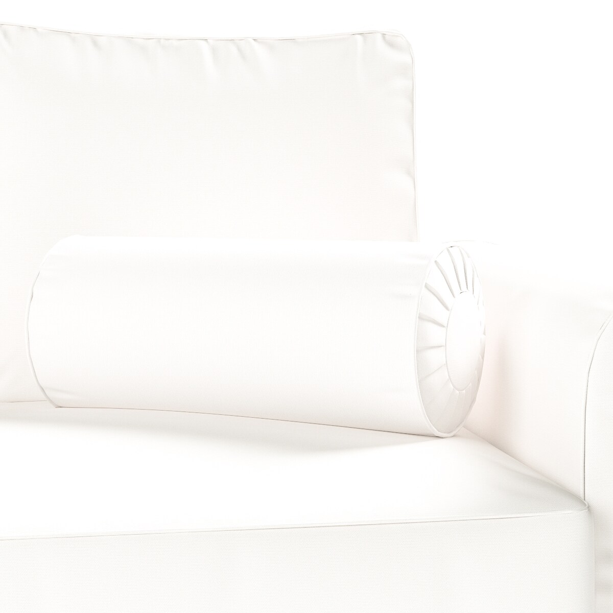 Poduszka wałek z zakładkami, biały, Ø20 x 50 cm, Cotton Panama