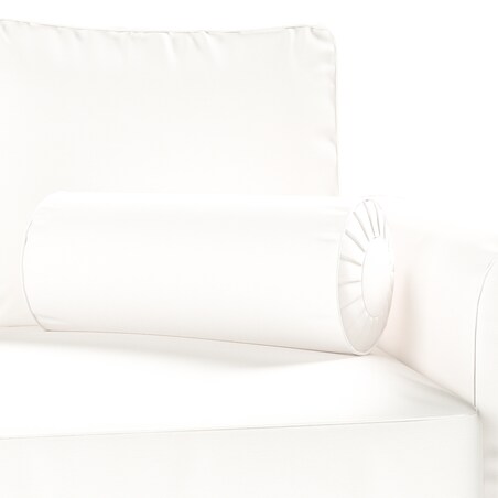 Poduszka wałek z zakładkami, biały, Ø20 x 50 cm, Cotton Panama