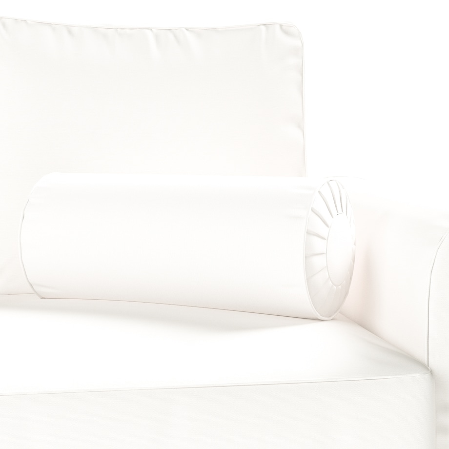 Poduszka wałek z zakładkami, biały, Ø20 x 50 cm, Cotton Panama