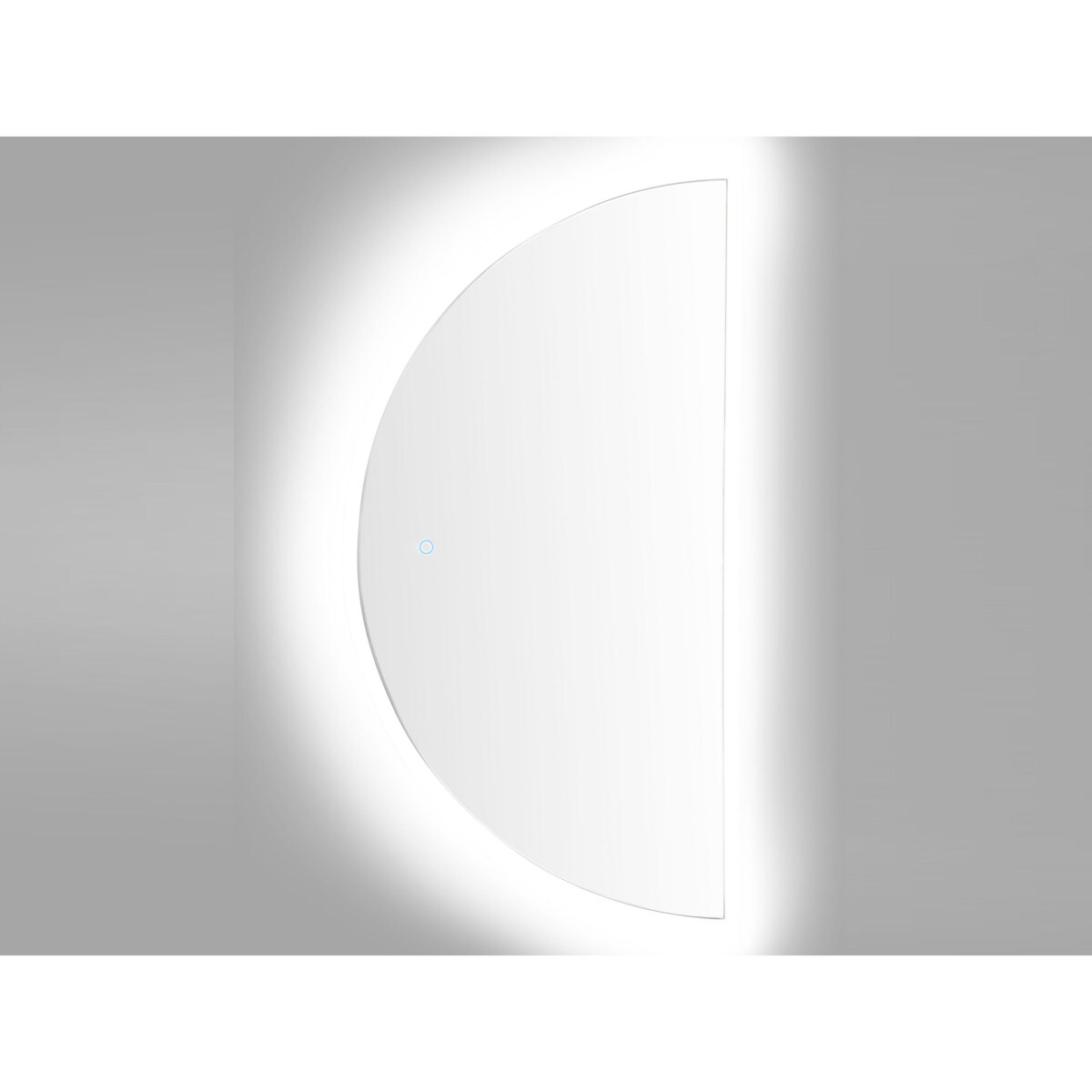 Półokrągłe lustro ścienne LED 50 x 100 cm srebrne LOUE