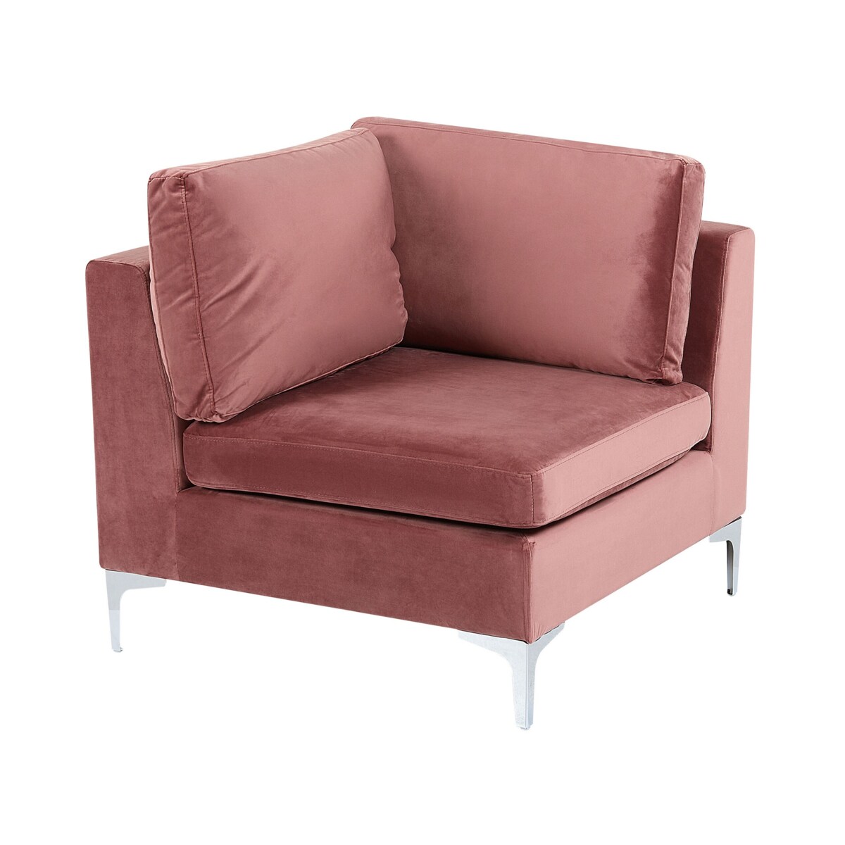 Sofa modułowa EVJA Welur Różowy z otomaną dla 3 osób