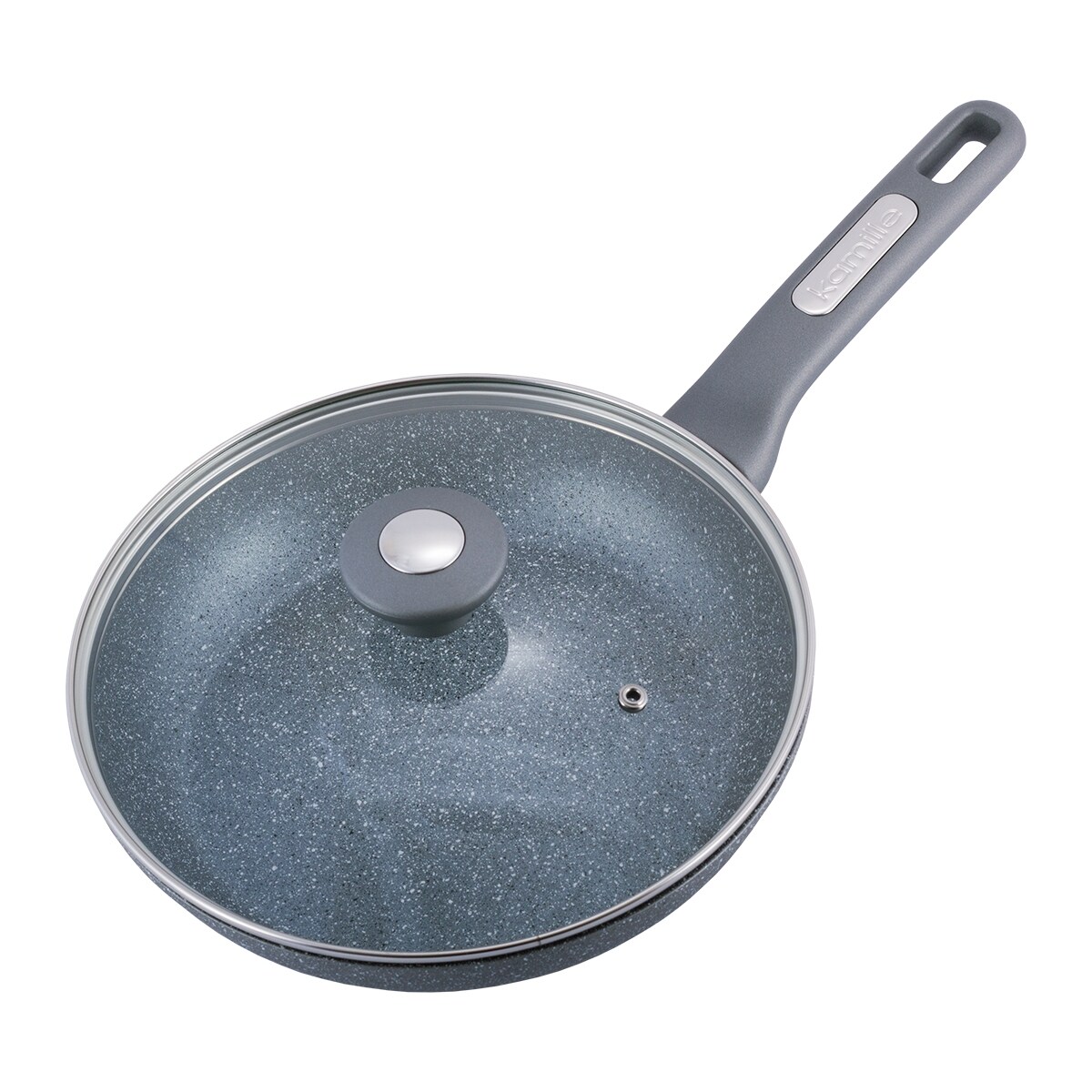Patelnia granitowa 24cm z pokrywką indukcja KAMILLE
