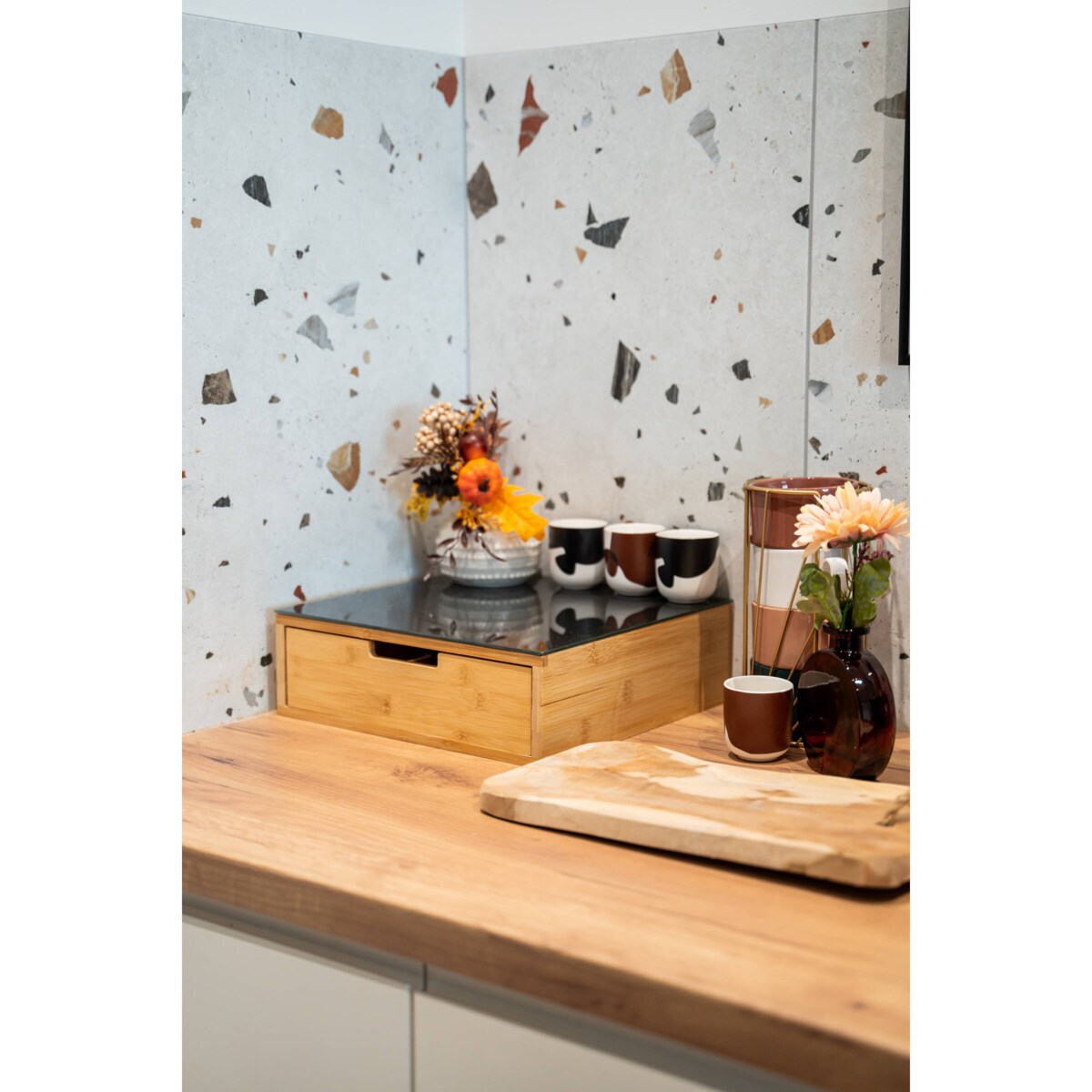 Podstawka na stroiki 20 x 35 cm, dekoracyjna taca z drewna tekowego