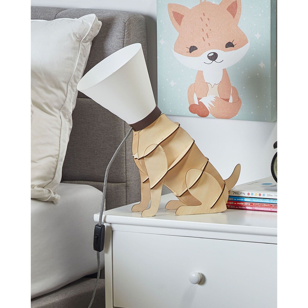 Lampa stołowa jasne drewno ISNA