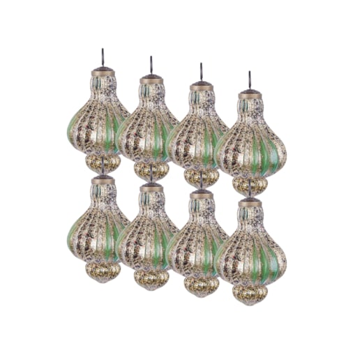 Zestaw 8 bombek BRILLANT Szkło Zielony