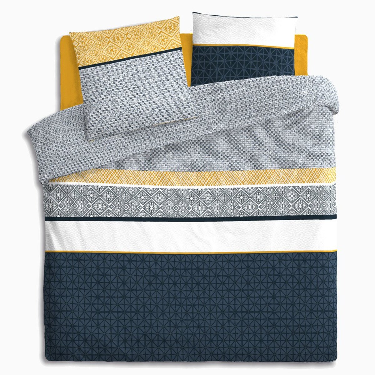 Komplet pościeli z nadrukiem w paski „ETHNIQUE”, pościel bawełniana 260x240cm
