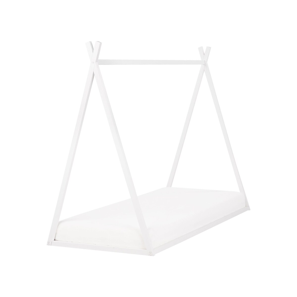 Łóżko dziecięce domek drewniane 90 x 200 cm białe SAURAT