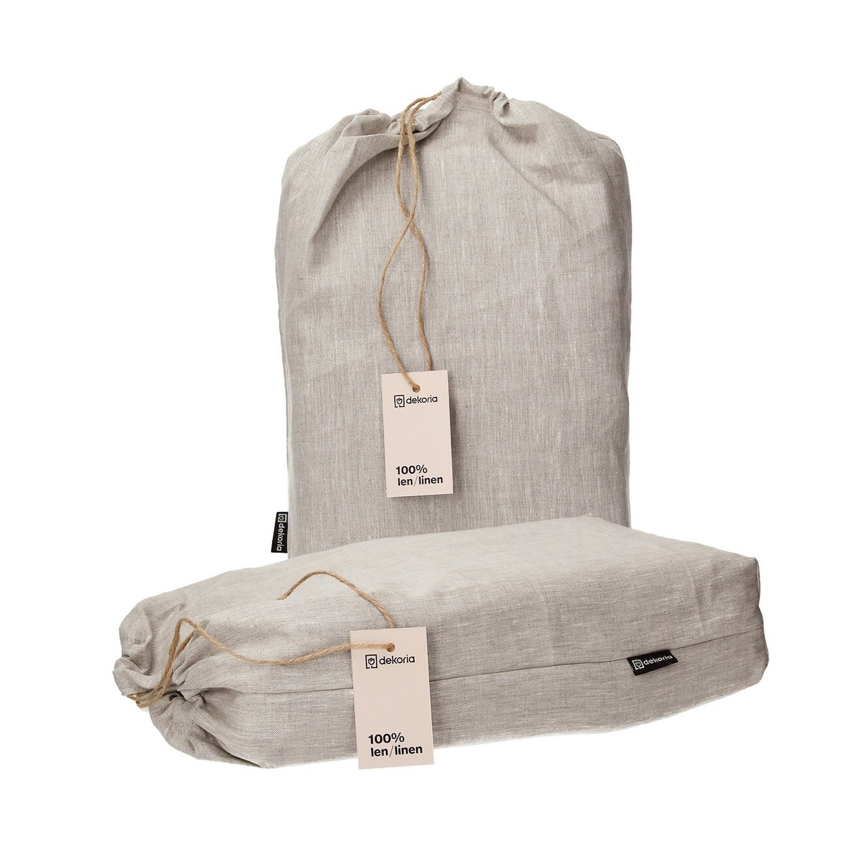 Komplet pościeli lnianej Linen 200x200cm natural, 200 x 200 cm / 2 x 50 x 60 cm