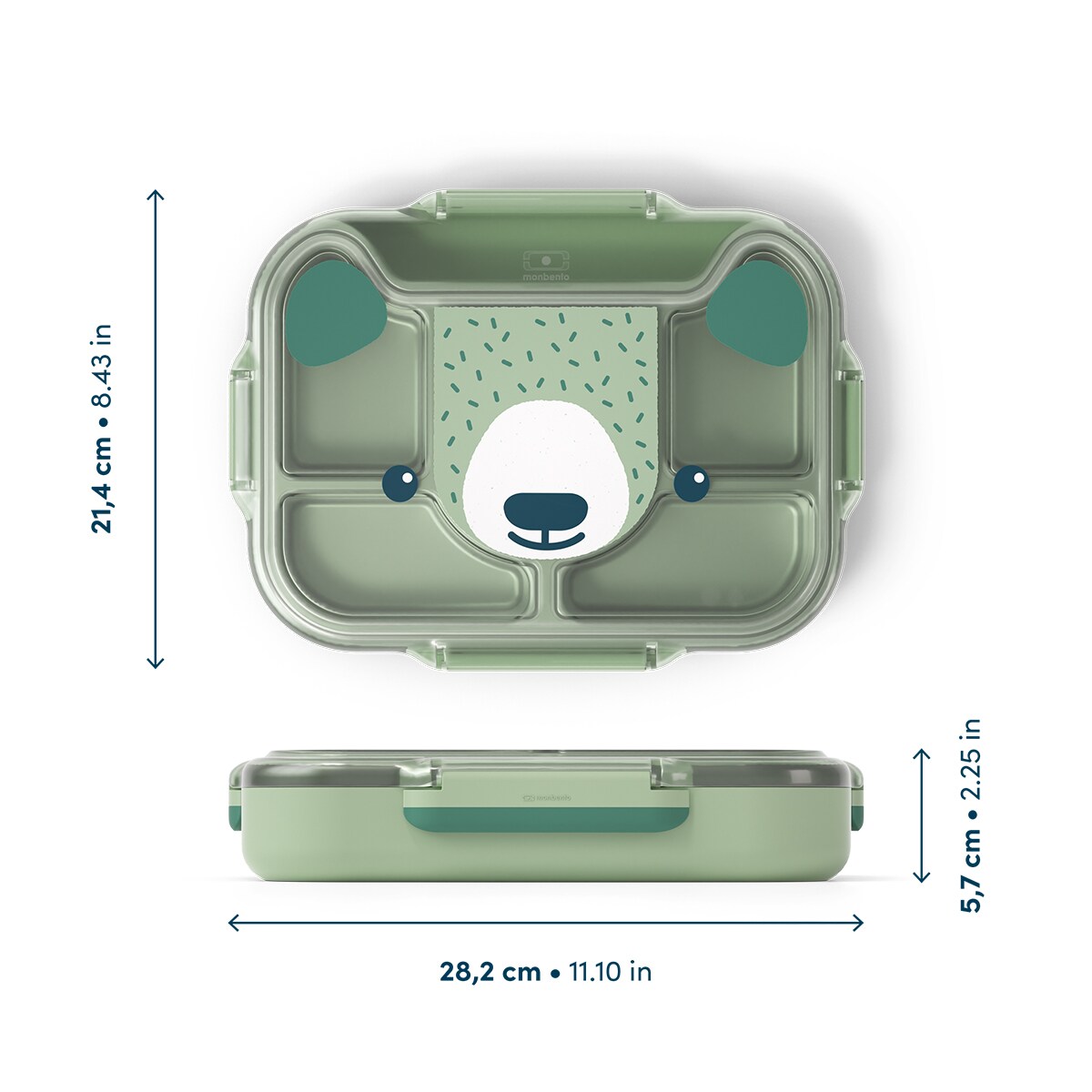 Monbento Wonder lunchbox dla dzieci 0,95 l Green Bear
