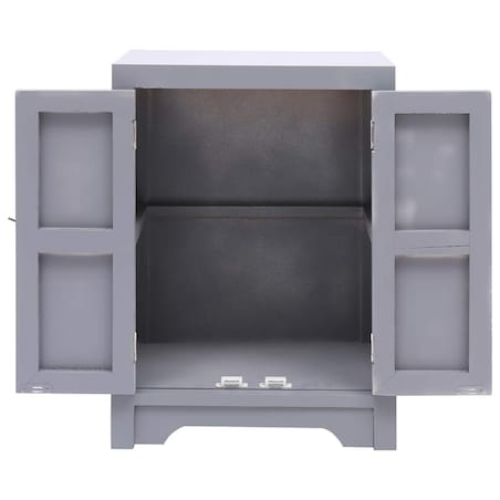 vidaXL Szafka nocna, szara, 38 x 28 x 52 cm, drewno paulownia