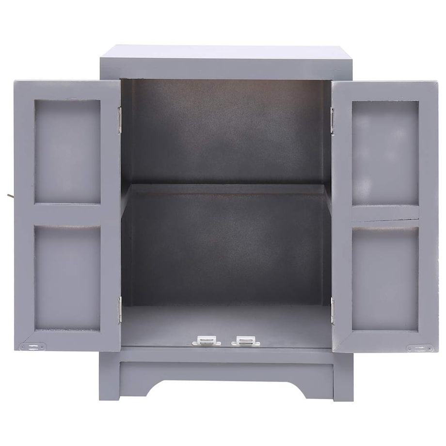 vidaXL Szafka nocna, szara, 38 x 28 x 52 cm, drewno paulownia