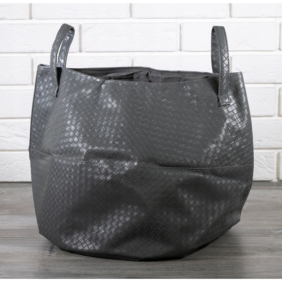 TORBA plażowa, na zakupy EKO-SKÓRA szara