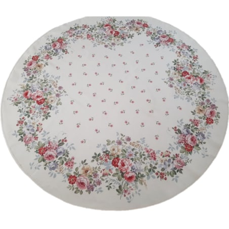 Obrus Na Stół Okrągły 165 Cm Ozdobny Dekoracyjny Róże